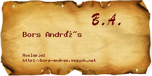 Bors András névjegykártya