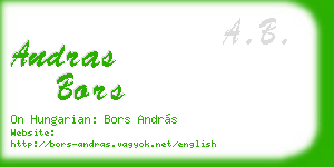 andras bors business card