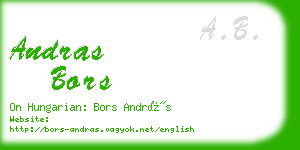 andras bors business card